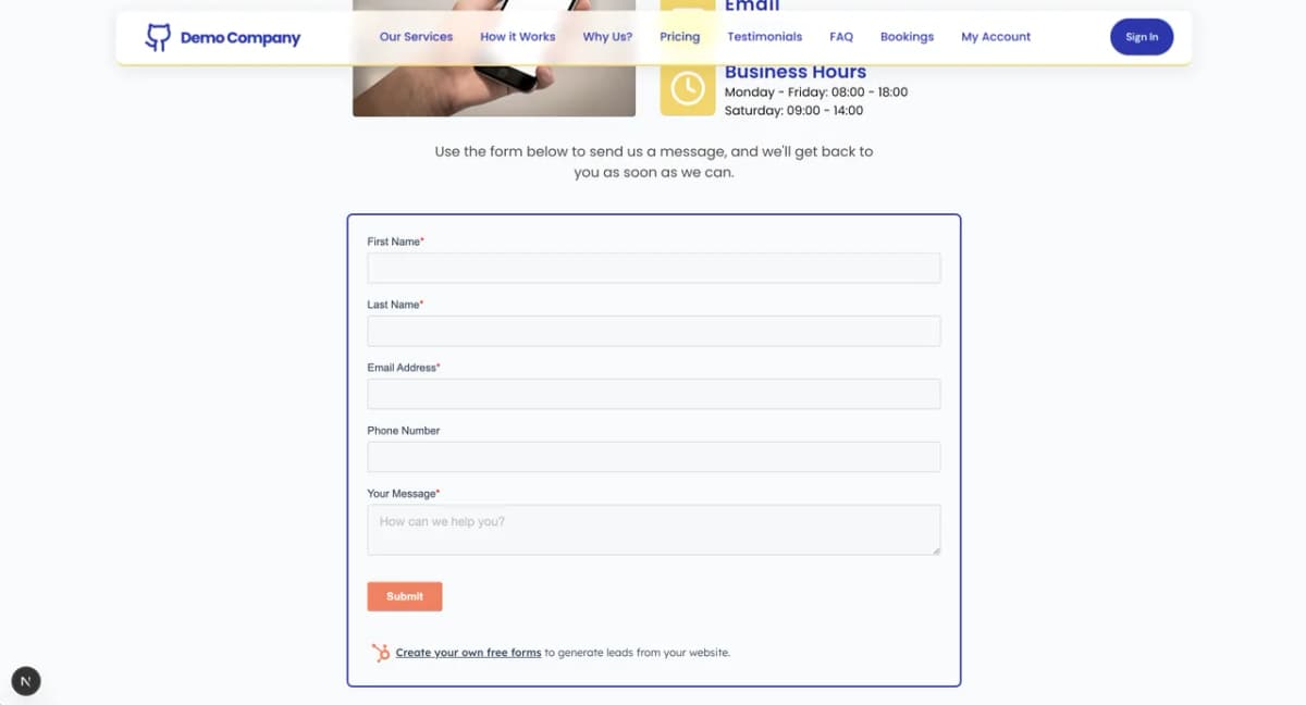 New client enquiry form capturing pet owner details, pet information, and preferred pet care service